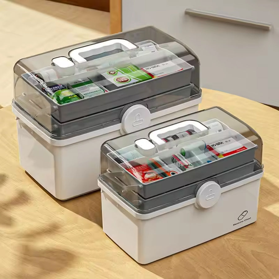 MEDICINE STORAGE BOX 3 LAYER (WHITE)