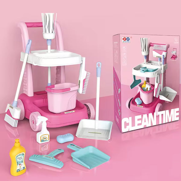 CLEANTIME 11 PCS TROLLEY SET (PINK)