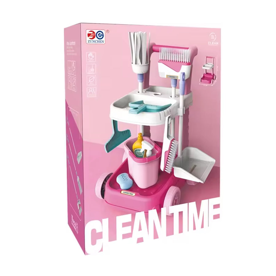 CLEANTIME 11 PCS TROLLEY SET (PINK)