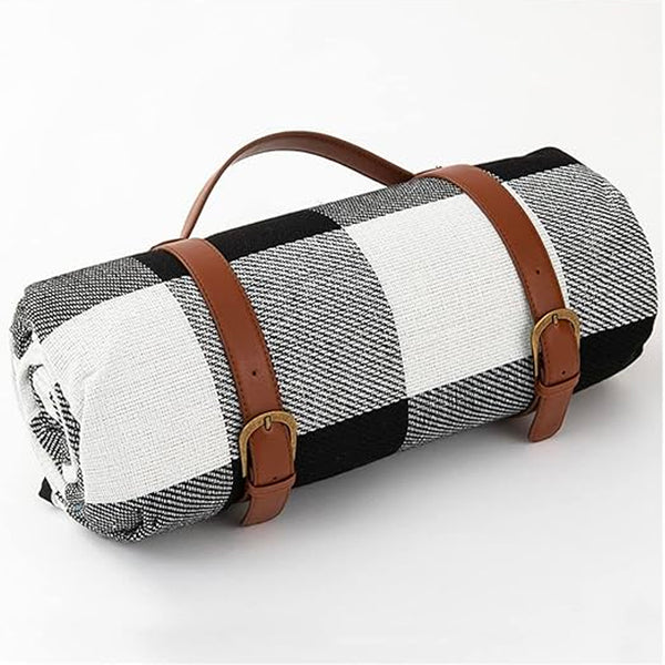 ROLL UP PICNIC BLANKET (WHITE-GREY)