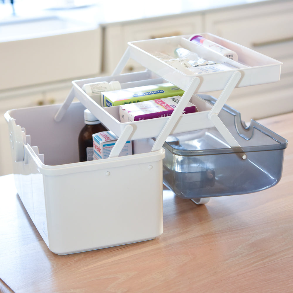 MEDICINE STORAGE BOX 3 LAYER (WHITE)