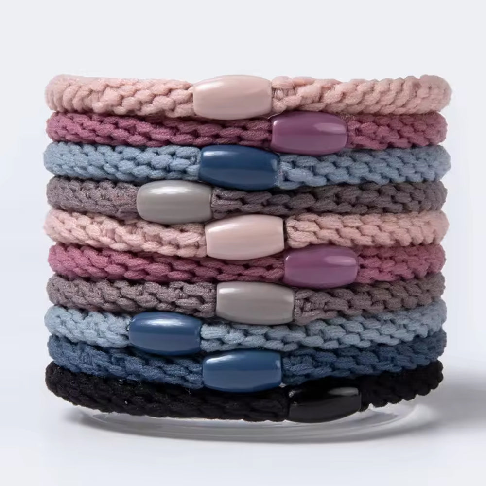 BRAIDED ELASTIC HAIR TIES (10 PACK)