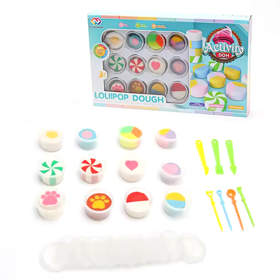 CLAY PLAY LOLIPOP BOX (12 PCS)