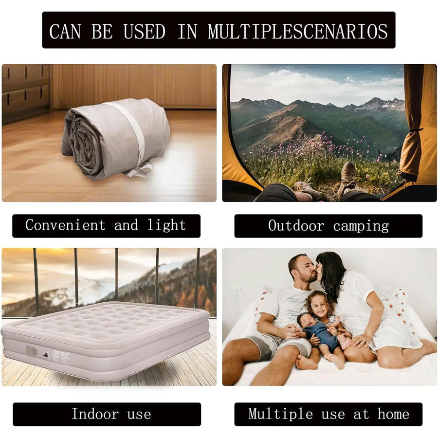 INFLATABLE QUEEN MATTRESS WITH BUILD IN AIR PUMP