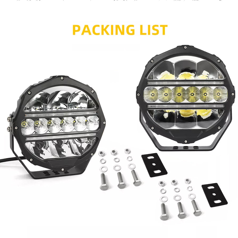 RUGG 4x4 9 INCH LED SPOTLIGHT SET (D-090-C)