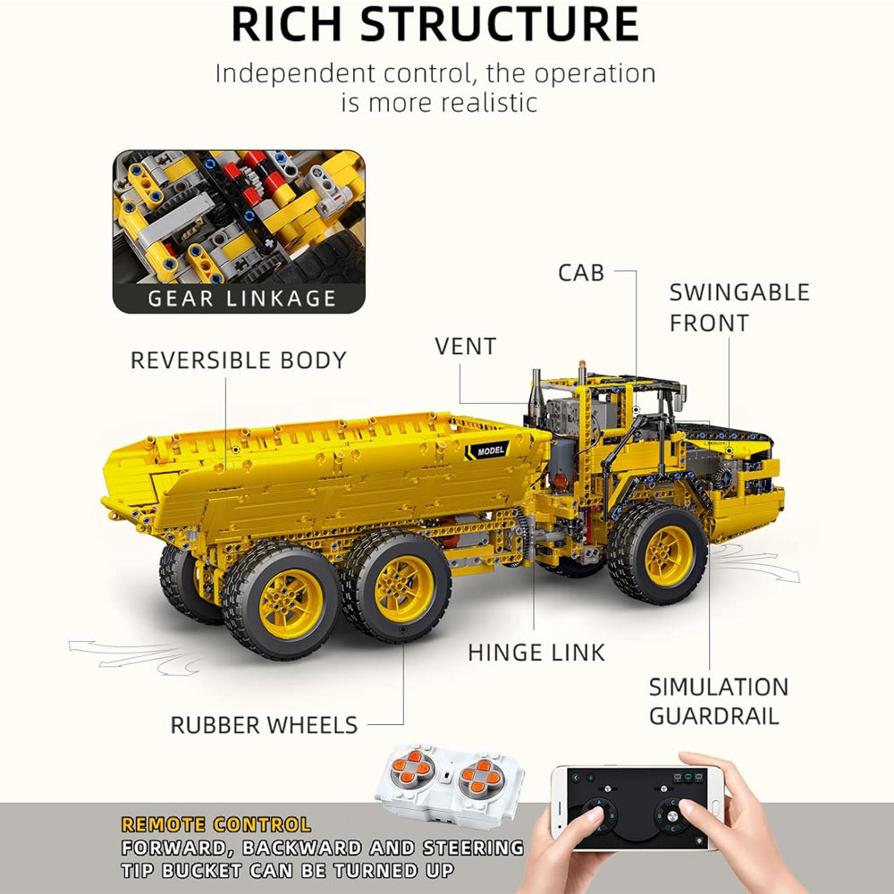 MOULD KING DUMP TRUCK REMOTE CONTROL BUILDING BLOCKS