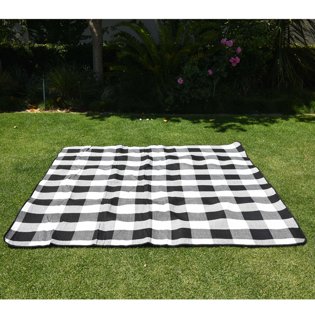 ROLL UP PICNIC BLANKET (WHITE-GREY)