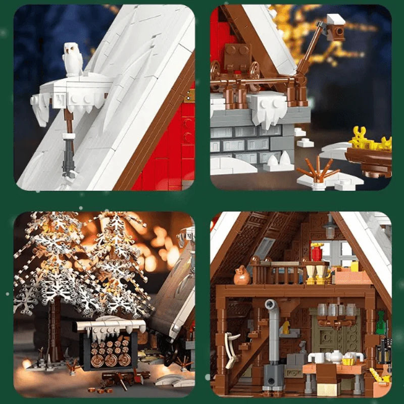 SANTA'S HOUSE WINTER CABIN BUILDING BLOCKS