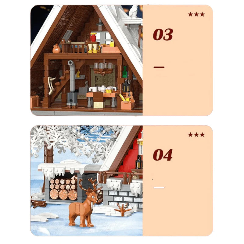 SANTA'S HOUSE WINTER CABIN BUILDING BLOCKS