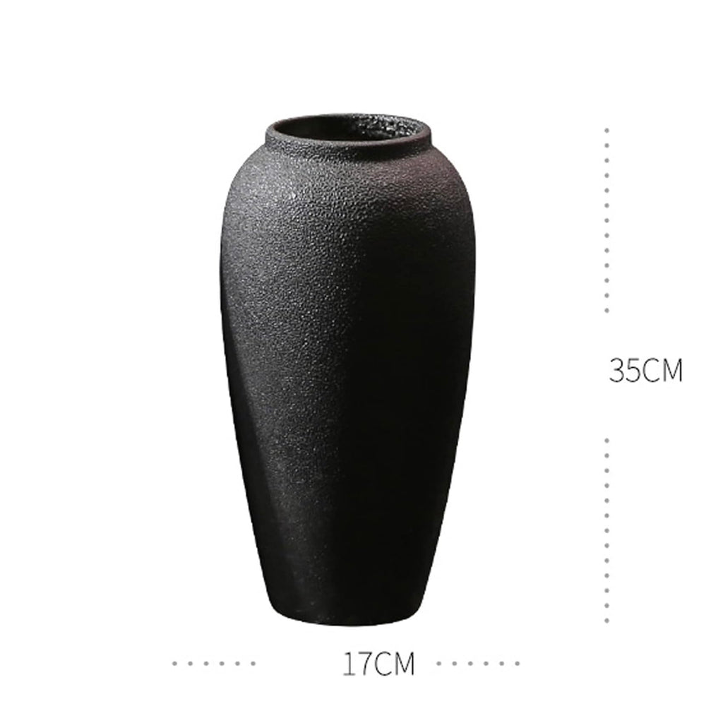 CERAMIC BLACK VASE (LARGE)