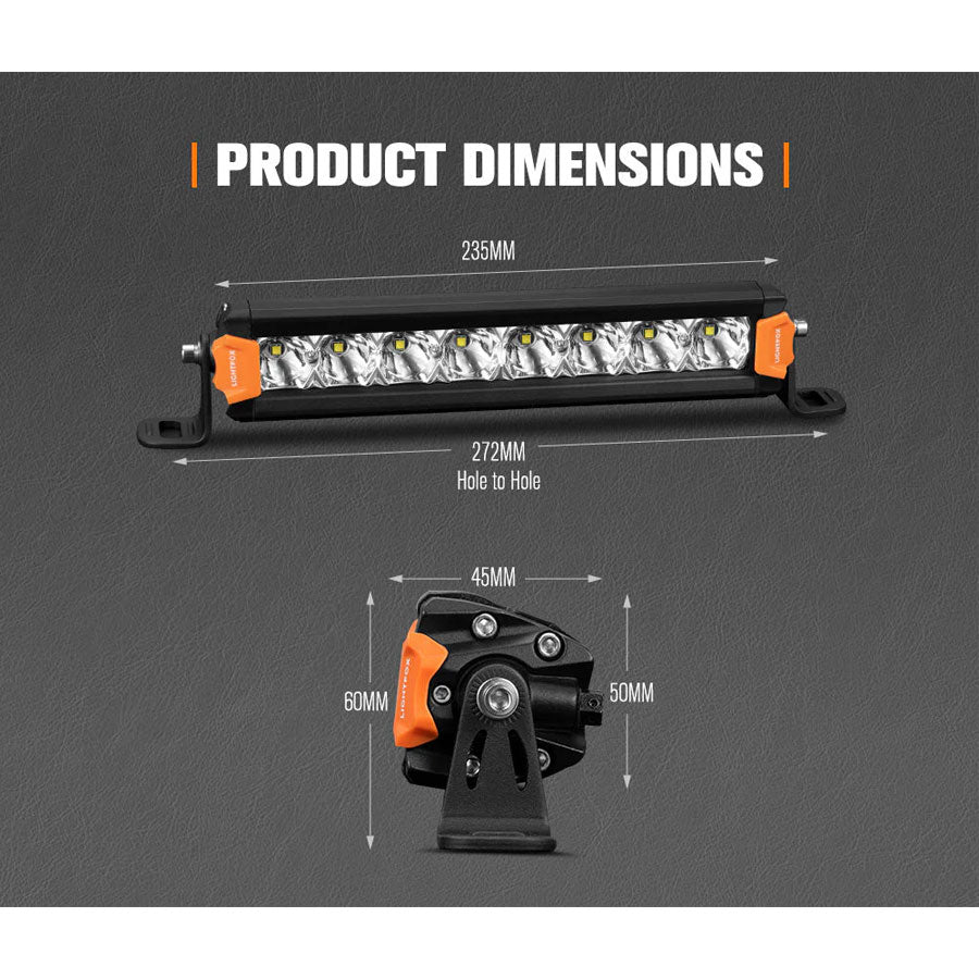 LIGHTFOX 2 X 8" SINGLE ROW LED LIGHT BAR (LF-LB-8SR)