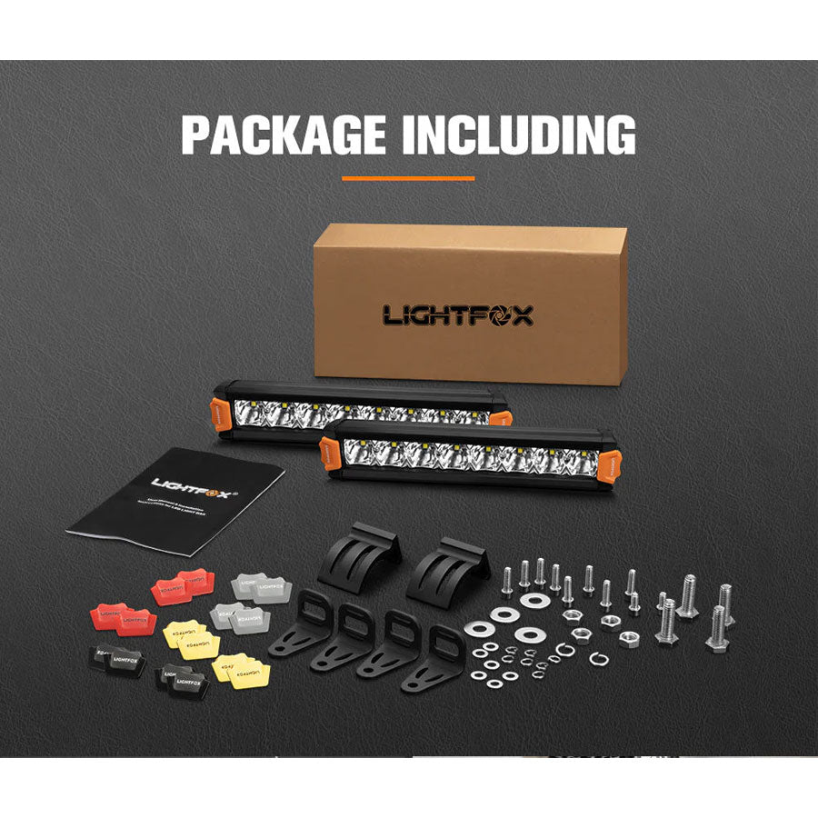 LIGHTFOX 2 X 8" SINGLE ROW LED LIGHT BAR (LF-LB-8SR)