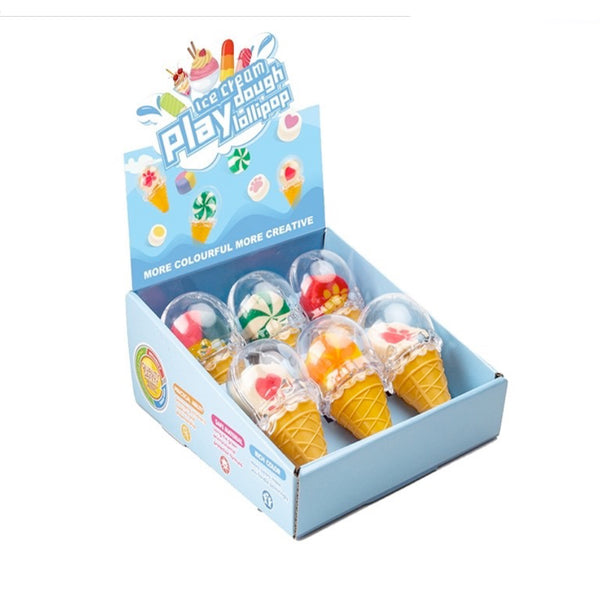 CLAY PLAY ICE CREAM LOLIPOP BOX (6 PCS)