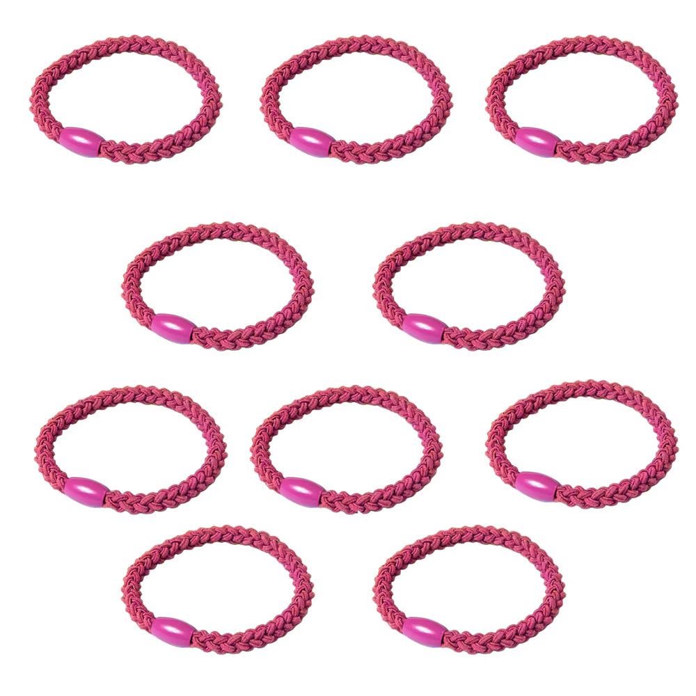 BRAIDED ELASTIC HAIR TIES (10 PACK)