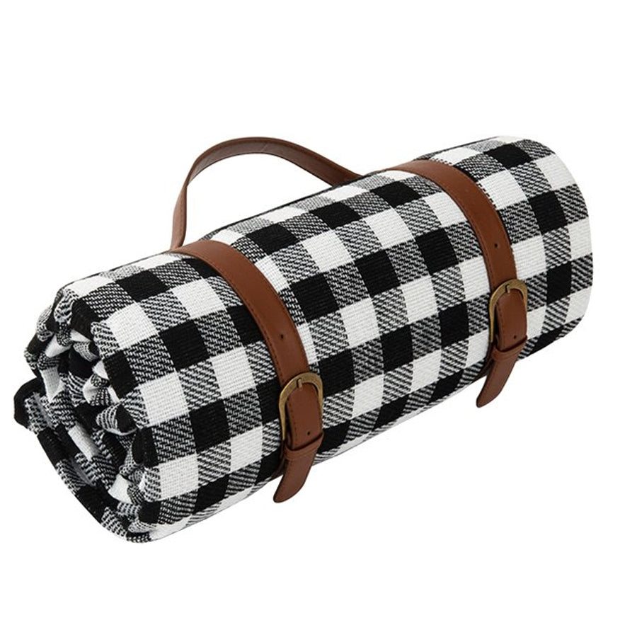 ROLL UP PICNIC BLANKET (BLACK-WHITE)