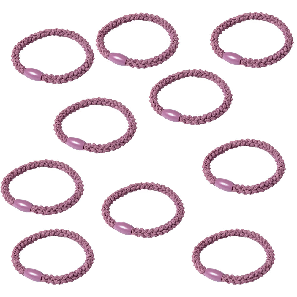 BRAIDED ELASTIC HAIR TIES (10 PACK)