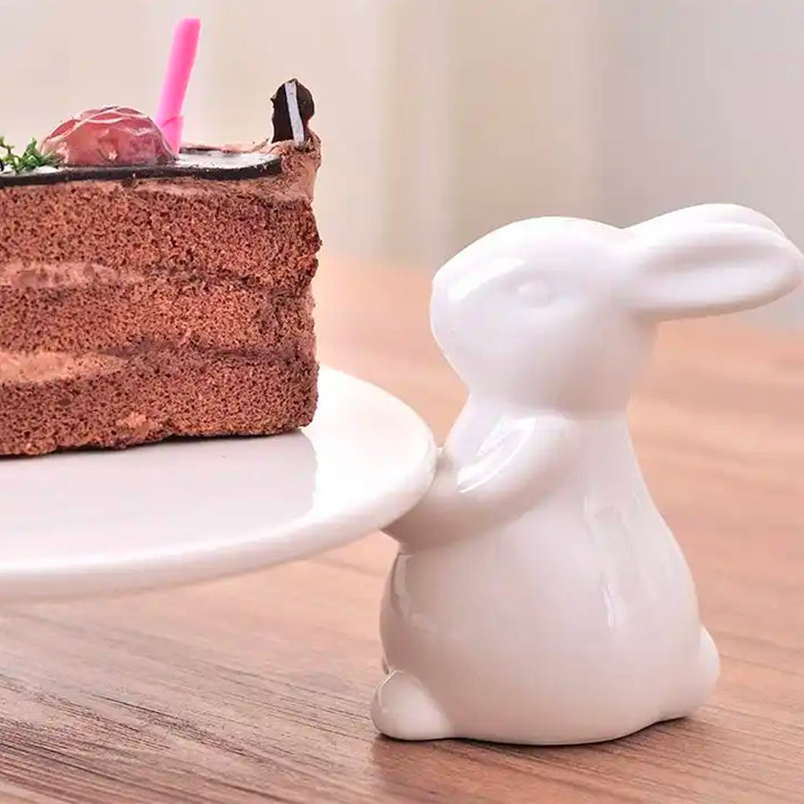 CERAMIC BUNNY SERVING STAND