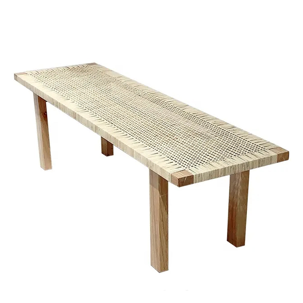 Rattan Beach Wood Bench