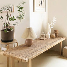 Rattan Beach Wood Bench