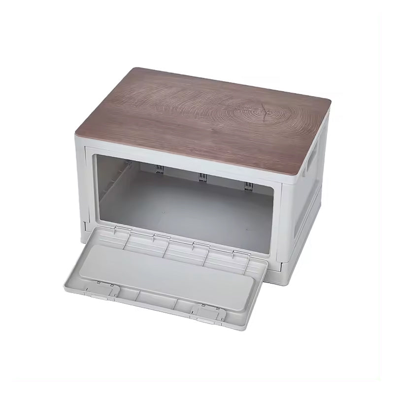 MULTIFUNCTIONAL FOLDABLE STORAGE BOX WITH WOODEN LID