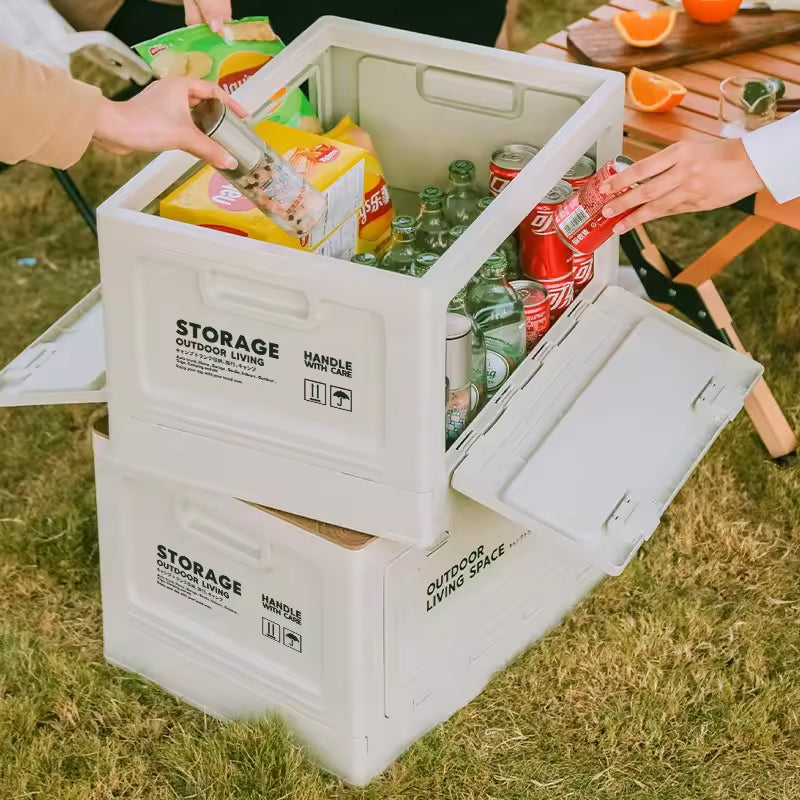 MULTIFUNCTIONAL FOLDABLE STORAGE BOX WITH WOODEN LID