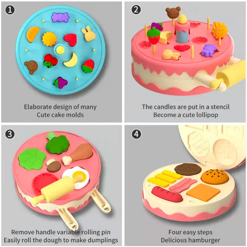 COLOURED CLAY CAKE & HAMBURGER SET