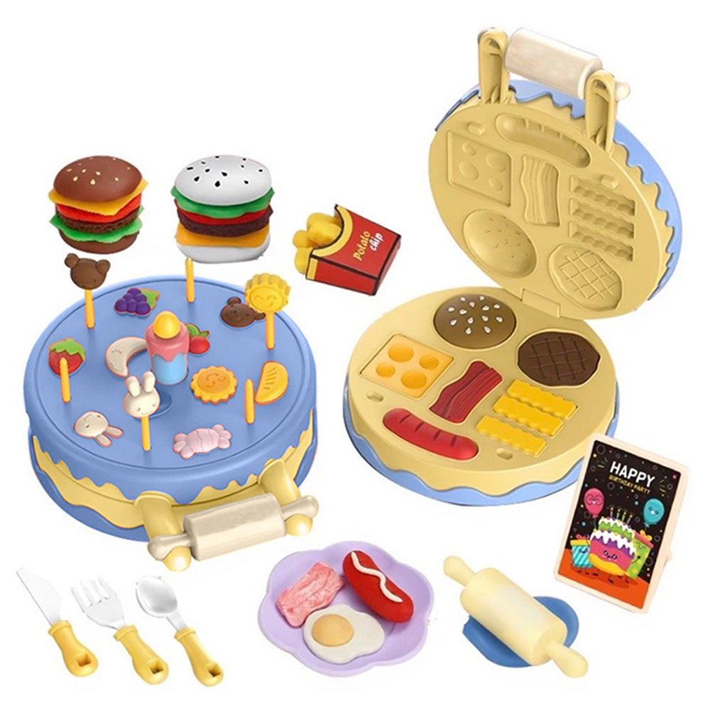 COLOURED CLAY CAKE & HAMBURGER SET